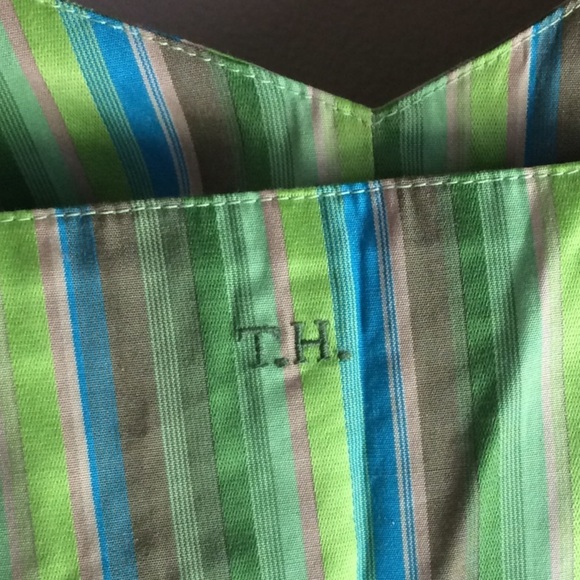 Vintage Tommy Hilfiger Green Blue & Gray Striped Spaghetti Strap Cami - Picture 8 of 8